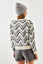 Women's Gray Jacquard Sweater 20246207 - 5