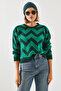 Women's Khaki Jacquard Sweater 20246207 - 3
