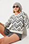 Women's Gray Jacquard Sweater 20246207 - 2