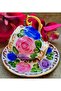 Diva Porcelain Hand Painting Set of 2 Cups - 4