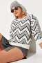 Women's Gray Jacquard Sweater 20246207