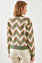 Women's Green Jacquard Sweater 20246207 - 3