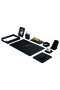Dora Desk Set - 11 Pieces Black with Gold Accessories