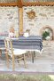 Cotton Lace Knitted Tablecloth with Tassels in Navy Blue Color - 5