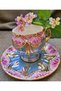 Saltanat Porcelain Hand Painting Set of 2 Coffee Cups - 3