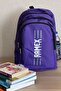 Unisex Purple Large Size Water Repellent Fabric Laptop School Bag Travel Backpack 16 Inch 21 Lt 45X30Cm - 4