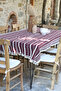 Cotton Lace Knitted Tablecloth with Tassels in Brick Color - 4