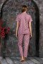 Summer Floral Pink Short Sleeve Pajama Set New Season - 3