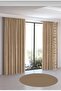 Beige Blackout Curtain - Luxury 1. Class Special Made Light-Proof Blackout Curtain, Milk Coffee Color