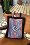 Black Blue Kilim Patterned Cloth Bag - 2