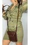 حقيبة كتف للجنسين باللون البني - 100% جلد طبيعي، متعددة الجيوب - 2