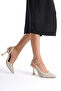 Women's Beige Wicker Stiletto with Buckle Detail - 2
