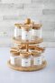2 Layer Bamboo Serving Plate Presentation Holder - 3