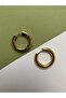 Gold Steel Tarnish Stainless Classic Hoop Women's Earrings - 2