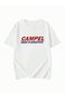 Campel T-Shirt - White Printed Oversize Crew Neck Short Sleeve Loose - 3