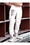 Succes Grows Sweatpants Jogger - White Printed Elastic Leg High Waist - 3