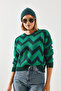 Women's Khaki Jacquard Sweater 20246207 - 4