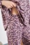 Women's Crew Neck Long Sleeve Flared Leg Pajama Set - 6
