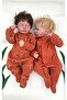 2-Pack Cotton Baby Sleeping Bag with Footies, Corded Fabric Stretchy Fabric, Terracotta Color Lion Design - 3