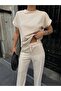 Women's Short Sleeve Casual Bottom Top Double Tracksuit Set - 4