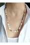 Pearl Detailed Design Black Necklace 50 cm