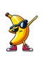 Cool Glasses-Wearing Banana Banana Sticker Car, Motorcycle, Helmet, Laptop, Glass Sticker 14X12 cm