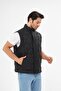 Men's Windproof Onion Pattern Quilted Black Vest - 5