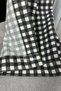 Kitchen Curtain with Dense Pleats 1/3 Gingham Patterned Colored Rustic Short Background Curtain Panama Linen (Duck) - 5
