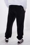 Women's Men's Black Pocketed Elastic Leg Fleece Sweatpants - 5