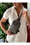 Men's Shoulder Bag Cross Chest and Backpack Body Bag Gray Vegan Leather Etn-72-G - 5