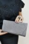 Women's Cupra Platinum Silvery Clutch Evening Dress Evening Bag - 3