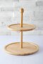 2 Layer Bamboo Serving Plate Presentation Holder