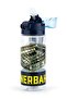 Licensed School Water Bottle with Fb Logo - Student Water Bottle with Straw, Button and Protective Lid