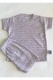 Baby Pajama Set Short Sleeve Shorts Pink Line Pattern Printed Grimelange Newborn Children's Pajamas - 4