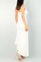 Off-White Color Flounced Hem, Thin Straps Evening Dress - 4