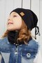 Baby Girl Child Black String Hat Beanie Neck Collar Set Comfortable 100% Cotton Camisole Domestic Production - 3
