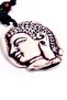 Bodhisattva Medallion Design Relief Adjustable Drawstring White Necklace - 3