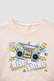 Girl's Printed Touch Light Short Sleeve Crop T-Shirt - 2
