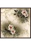 Cream Twill Scarf Baroque Floral Pattern Black Series With Scarf Hanger 90x90 Cm - 2