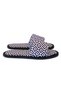 Men's Black Geometric Patterned Open Front Soft Sole Home Slippers - 5