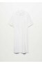 Women's Off-White Midi Length Shirt Dress - 3