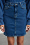 Mavi Yüksek Bel Mini Comfort/Esnek Denim Etek TWOSS20ET0241 - 3