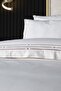 Zelda Embroidered Duvet Cover Set Double King Size - Beige - 4