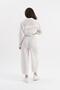High Waist Straw Belted Linen Baggy Trousers with Pockets - Ecru - 3