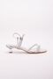 Women's Short-Heeled Silver Evening Dress Shoes - 3