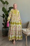 Polka Dot Mixed Oil Green Viscose Dress - 4