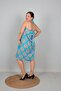One Dress, Two Models: Strapless and Halter-Neck Woven Patterned Dress - 3
