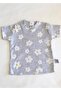 Baby Pajama Set, Short Sleeves, Floral Print, Grey Printed , Newborn - 5