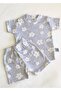 Baby Pajama Set, Short Sleeves, Floral Print, Grey Printed , Newborn - 2