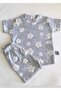 Baby Pajama Set, Short Sleeves, Floral Print, Grey Printed , Newborn - 4